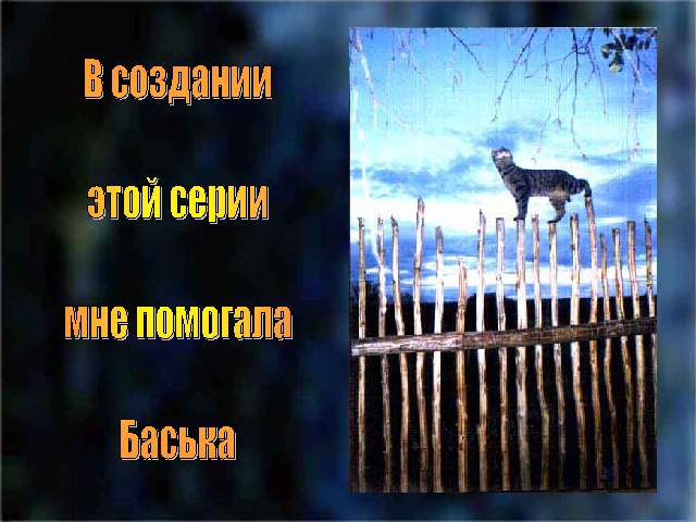 В создании этой серии мне помогала Баська.